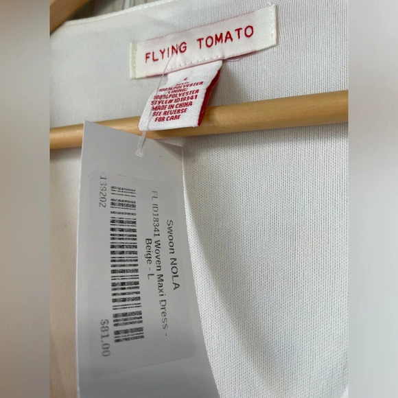 NWT Flying Tomato Midi Dress Large Floral V-Neck Long Sleeve Ruffle Faux Wrap - Picture 4 of 4